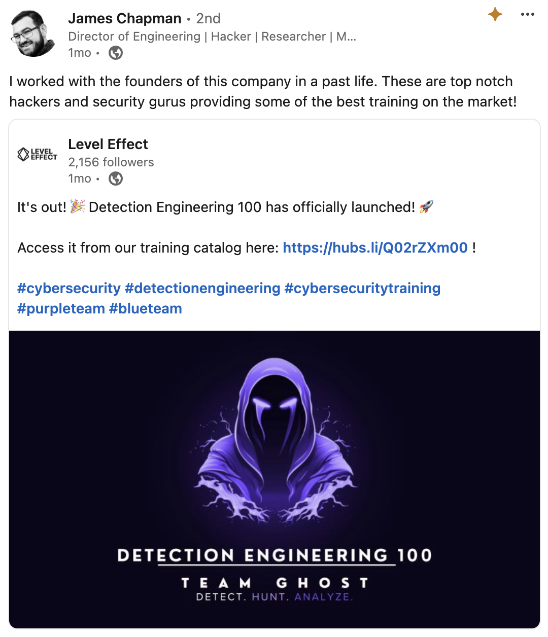 James Chapman DE100 Shoutout