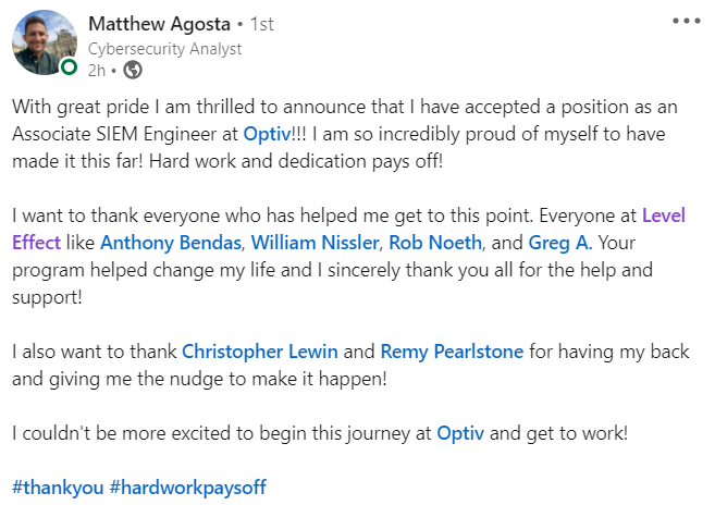 Matt A CDA Hired