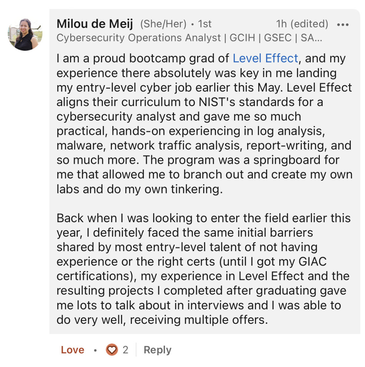 Milou CDA Hired