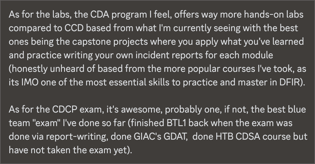 CDA shout better than CCD