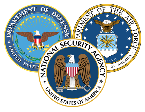NSA, DoD, USAF Logos